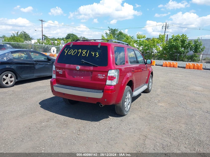 2008 Mercury Mariner Premier VIN: 4M2CU971X8KJ43343 Lot: 40098143