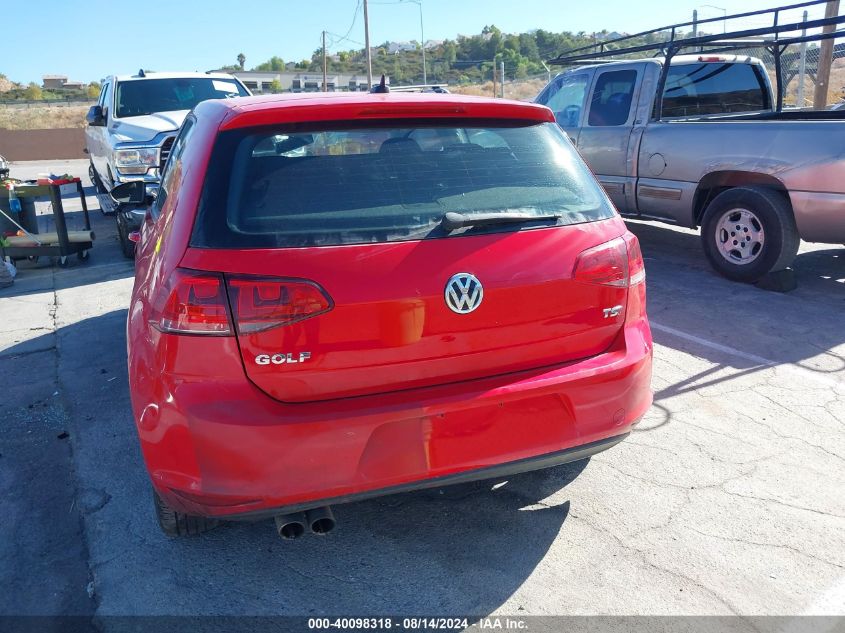 2015 Volkswagen Golf Tsi S 2-Door VIN: 3VW917AU6FM071088 Lot: 40098318