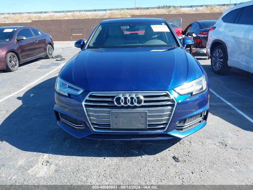 2018 Audi A4 2.0T Tech Ultra Premium/2.0T Ultra Premium VIN: WAULMAF48JN011170 Lot: 40098881