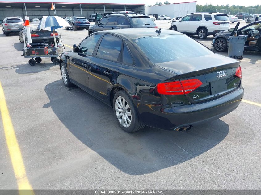 2012 Audi A4 2.0T Premium VIN: WAUAFAFL3CN009905 Lot: 40098901