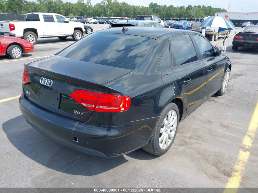 2012 Audi A4 2.0T Premium VIN: WAUAFAFL3CN009905 Lot: 40098901