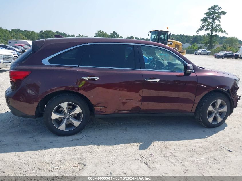 2016 Acura Mdx Acurawatch Plus Package VIN: 5FRYD4H24GB054027 Lot: 40099963