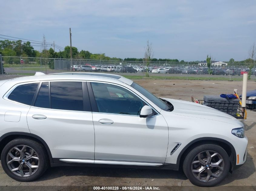 2022 BMW X3 xDrive30I VIN: 5UX53DP0XN9N42072 Lot: 40100228