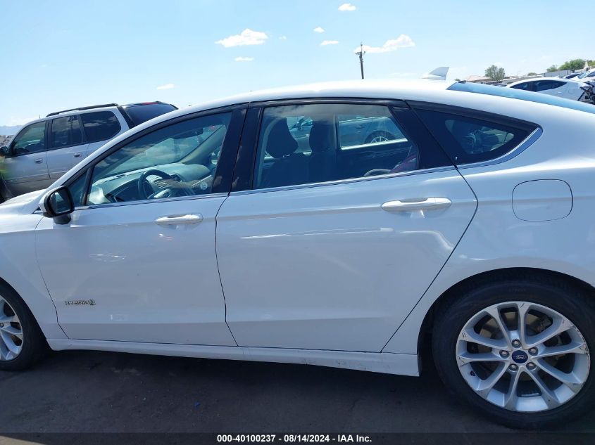 2019 Ford Fusion Hybrid Se VIN: 3FA6P0LU1KR265460 Lot: 40100237