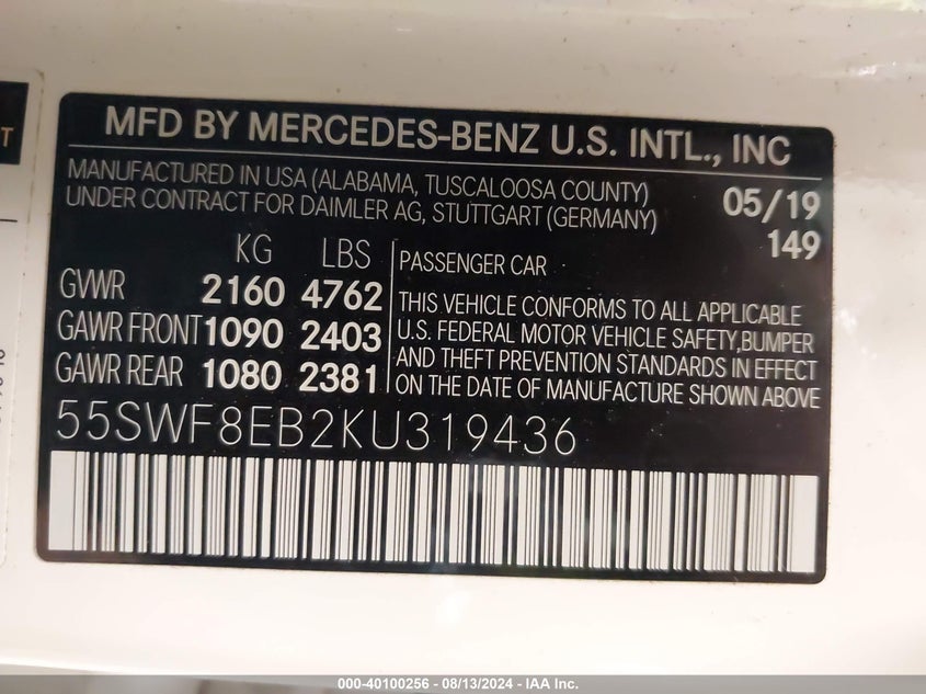 2019 MERCEDES-BENZ C 300 4MATIC - 55SWF8EB2KU319436