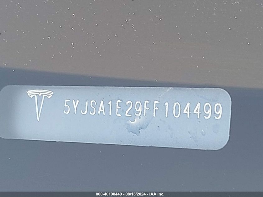 5YJSA1E29FF104499 2015 Tesla Model S 70D/85D/P85D