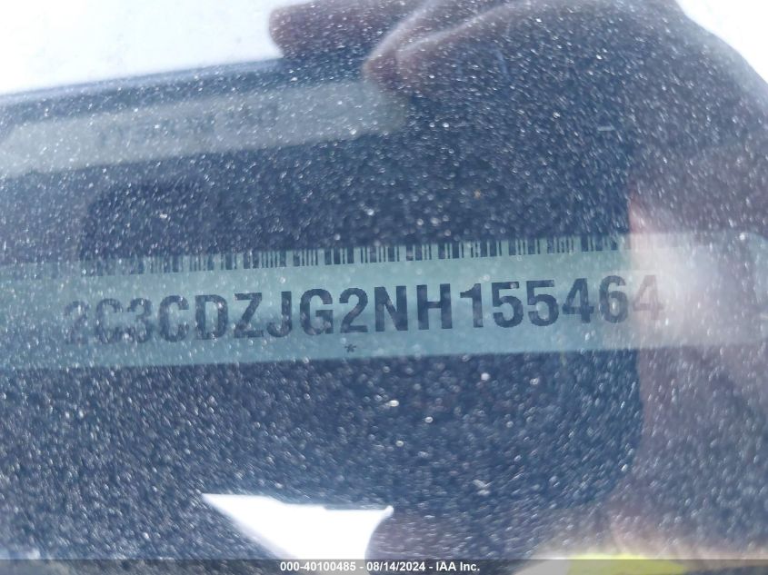 2022 Dodge Challenger Gt VIN: 2C3CDZJG2NH155464 Lot: 40100485