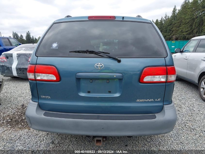 2002 Toyota Sienna Le VIN: 4T3ZF13C82U483236 Lot: 40100523