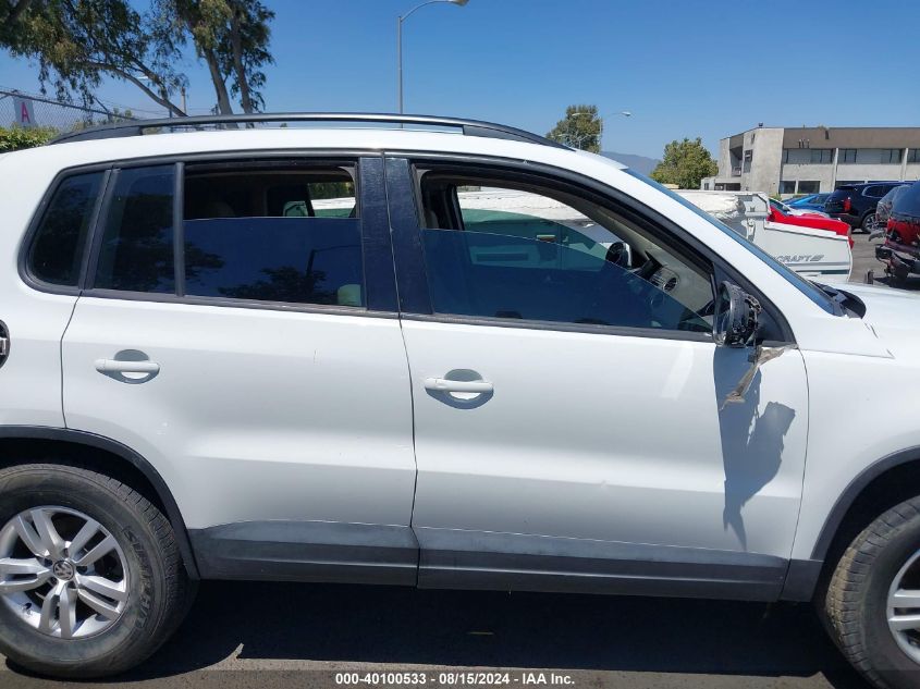 2016 Volkswagen Tiguan S VIN: WVGAV7AX6GW596356 Lot: 40100533