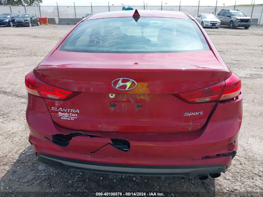 2018 Hyundai Elantra Sport VIN: KMHD04LB3JU452892 Lot: 40100578