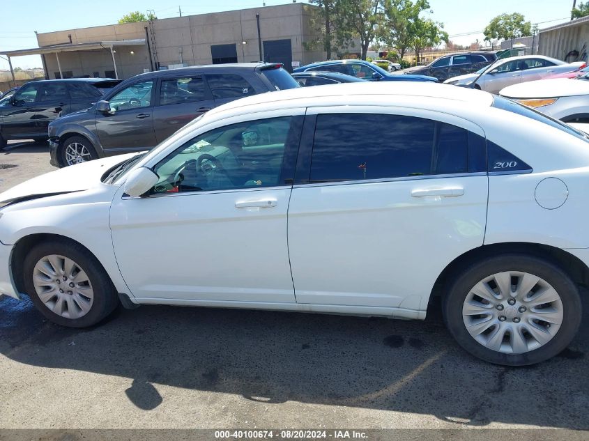 2012 Chrysler 200 Lx VIN: 1C3CCBAG3CN261730 Lot: 40100674