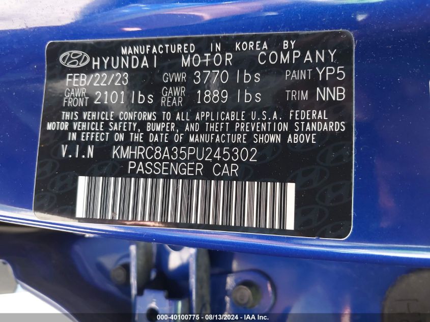 KMHRC8A35PU245302 2023 Hyundai Venue Limited