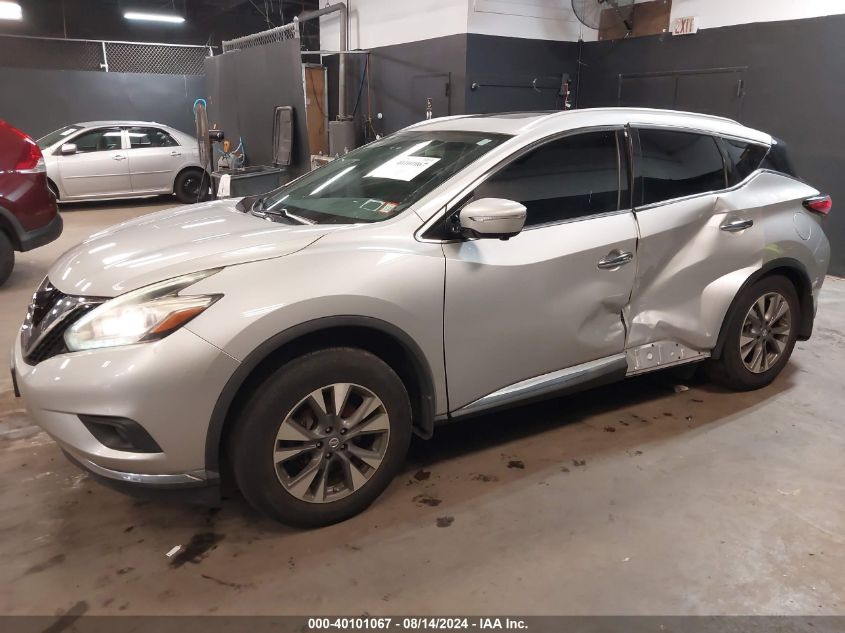 2015 Nissan Murano Sl VIN: 5N1AZ2MH4FN221792 Lot: 40101067