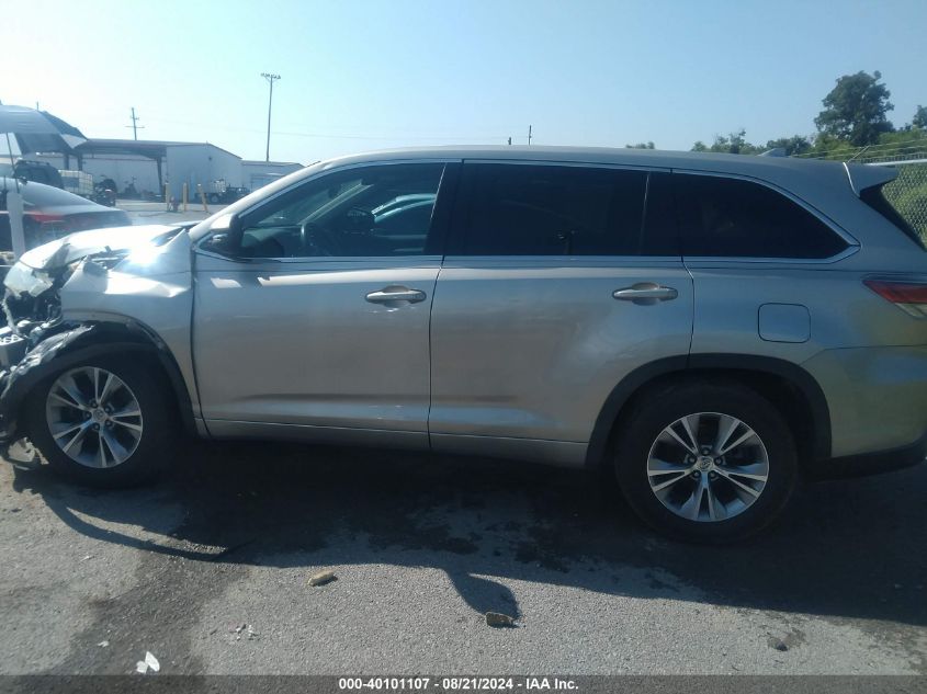 2015 Toyota Highlander Le/Le Plus VIN: 5TDZKRFH1FS090042 Lot: 40101107