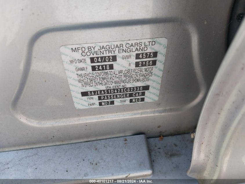 2002 Jaguar X-Type 2.5L VIN: SAJEA51D42XC82336 Lot: 40101217