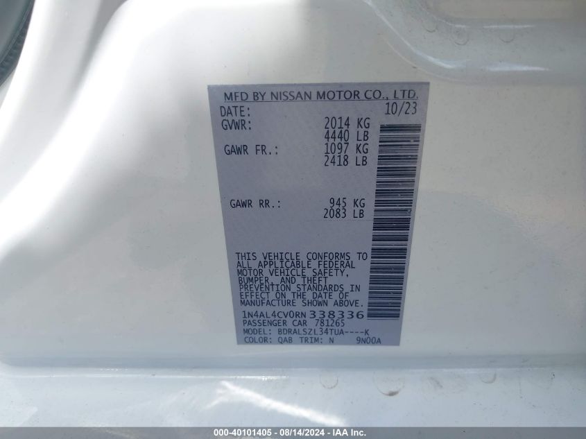 1N4AL4CV0RN338336 2024 Nissan Altima Sr Vc-Turbo Fwd