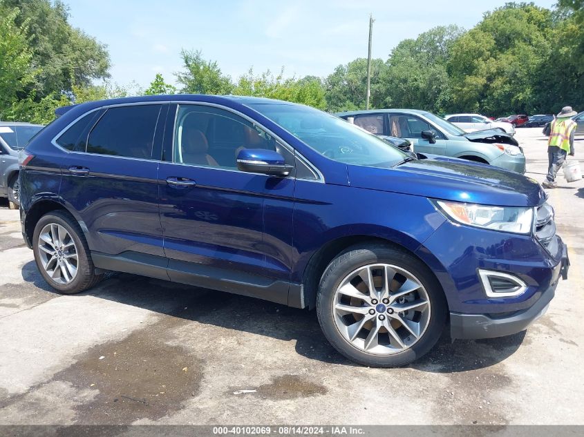 2016 Ford Edge Titanium VIN: 2FMPK4K82GBB32829 Lot: 40102069