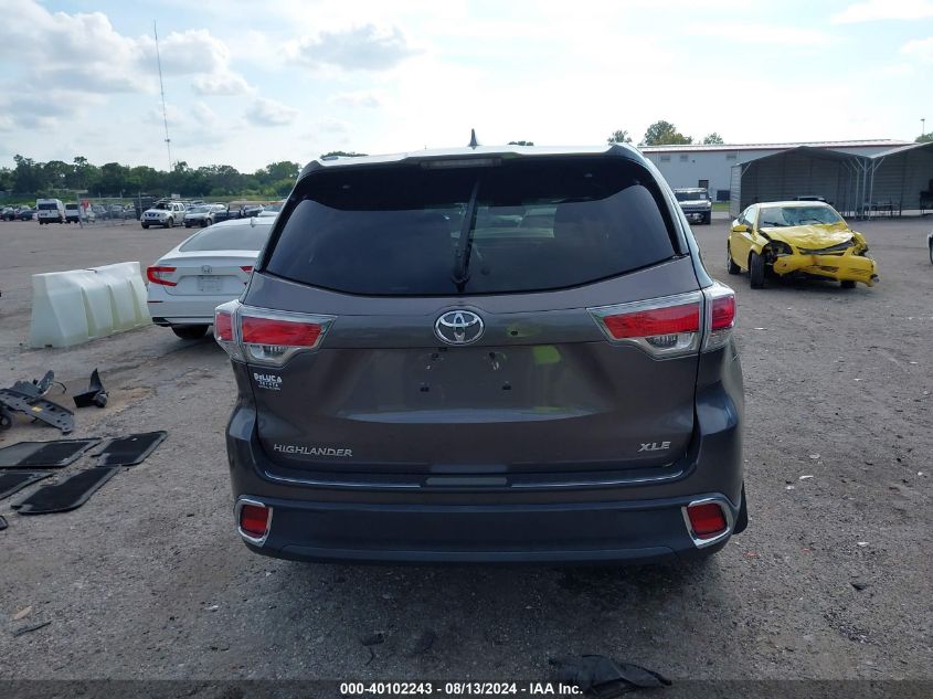 2016 Toyota Highlander Xle V6 VIN: 5TDKKRFH9GS156940 Lot: 40102243