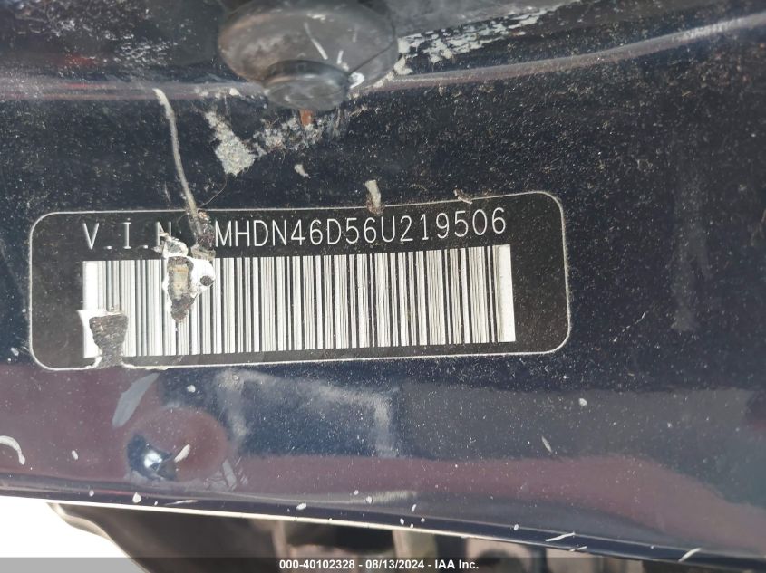 2006 Hyundai Elantra Gls/Limited VIN: KMHDN46D56U219506 Lot: 40102328