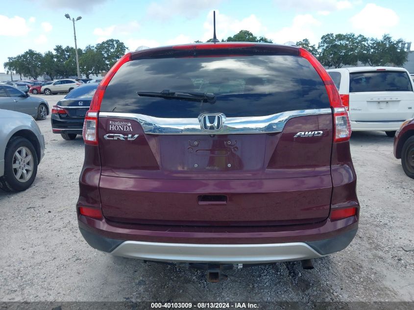 2016 Honda Cr-V Ex-L VIN: 5J6RM4H72GL002209 Lot: 40103009