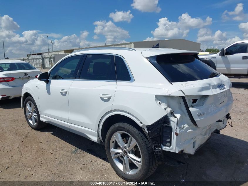 2022 Audi Q3 Premium 45 Tfsi S Line Quattro Tiptronic VIN: WA1DECF31N1099087 Lot: 40103017