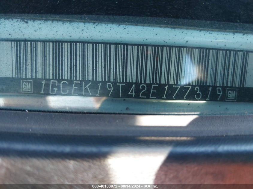 2002 Chevrolet Silverado 1500 Ls VIN: 1GCEK19T42E177319 Lot: 40103072