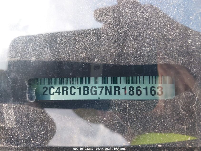 2022 Chrysler Pacifica Touring L VIN: 2C4RC1BG7NR186163 Lot: 40103210