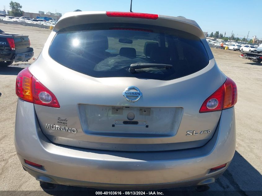 2009 Nissan Murano Sl VIN: JN8AZ18W29W210297 Lot: 40103616