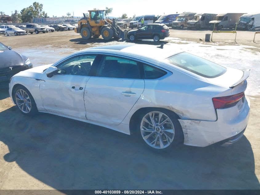 2023 Audi A5 Sportback Premium 40 Tfsi Quattro S Tronic VIN: WAUABCF51PA054671 Lot: 40103859