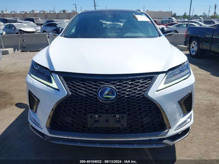 2022 Lexus Rx 450H F Sport Handling VIN: 2T2YGMDA6NC087288 Lot: 40104032