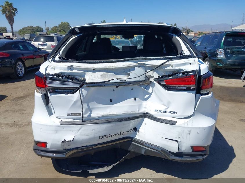 2022 Lexus Rx 450H F Sport Handling VIN: 2T2YGMDA6NC087288 Lot: 40104032