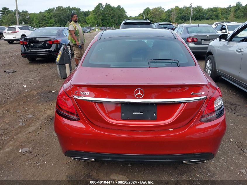 2019 Mercedes-Benz C 300 4Matic VIN: 55SWF8EB9KU316078 Lot: 40104477