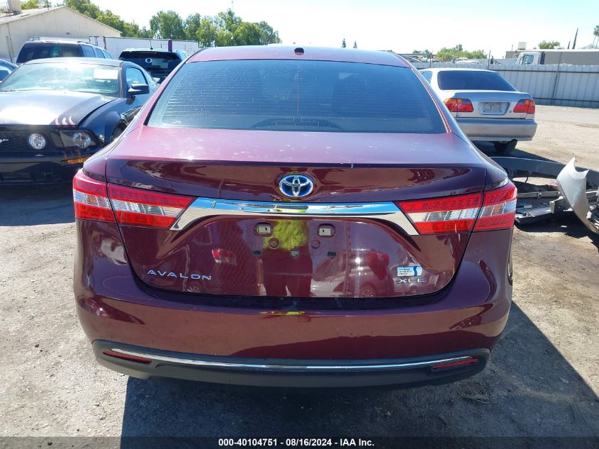 2014 Toyota Avalon Hybrid Xle Premium VIN: 4T1BD1EB4EU029526 Lot: 40104751