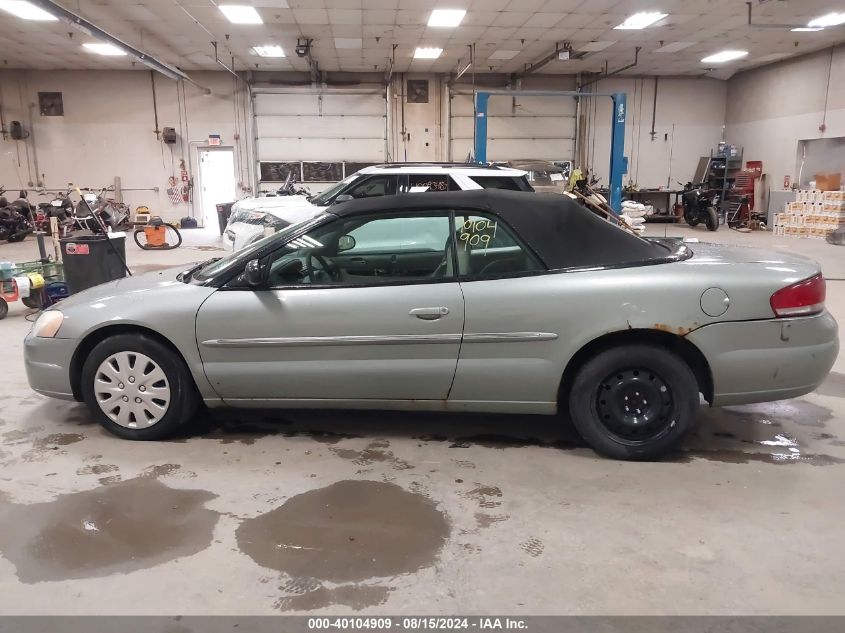 2004 Chrysler Sebring Limited VIN: 1C3EL65RX4N295161 Lot: 40104909