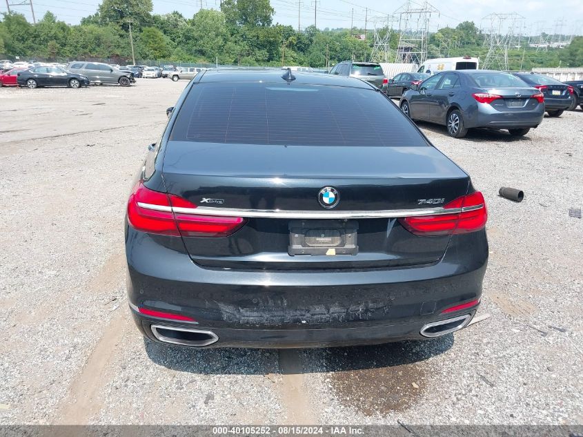 2017 BMW 740I xDrive VIN: WBA7E4C57HGU99264 Lot: 40105252