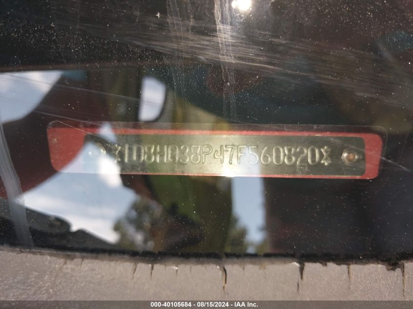 2007 Dodge Durango Sxt VIN: 1D8HD38P47F560820 Lot: 40105684