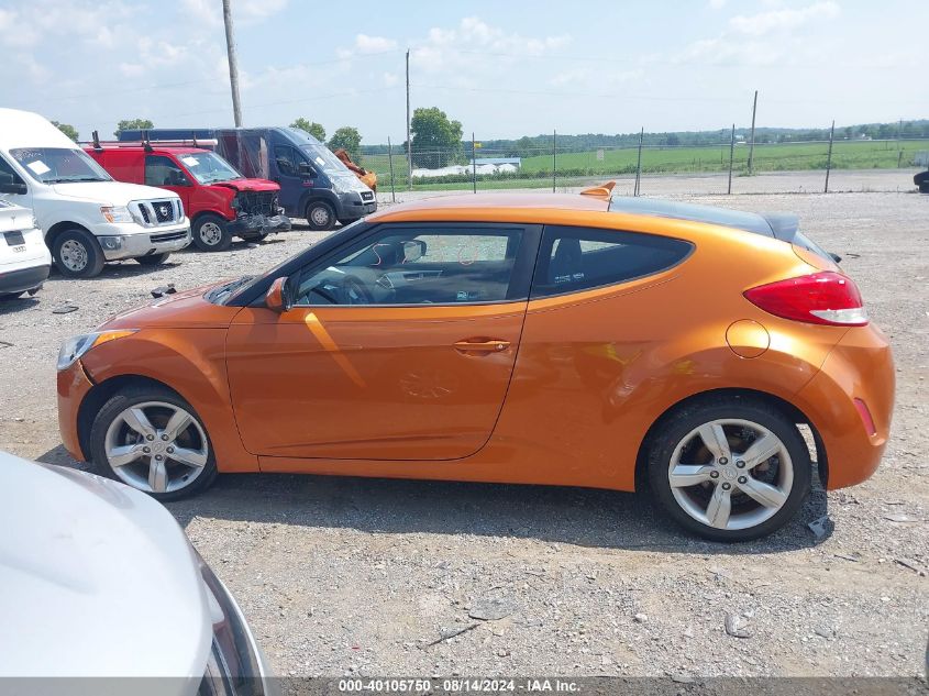 2013 Hyundai Veloster Base W/Black VIN: KMHTC6AD4DU097075 Lot: 40105750