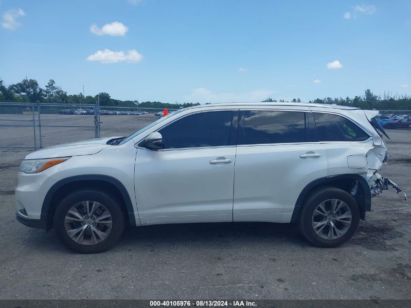 2015 Toyota Highlander Xle V6 VIN: 5TDKKRFH6FS042554 Lot: 40105976