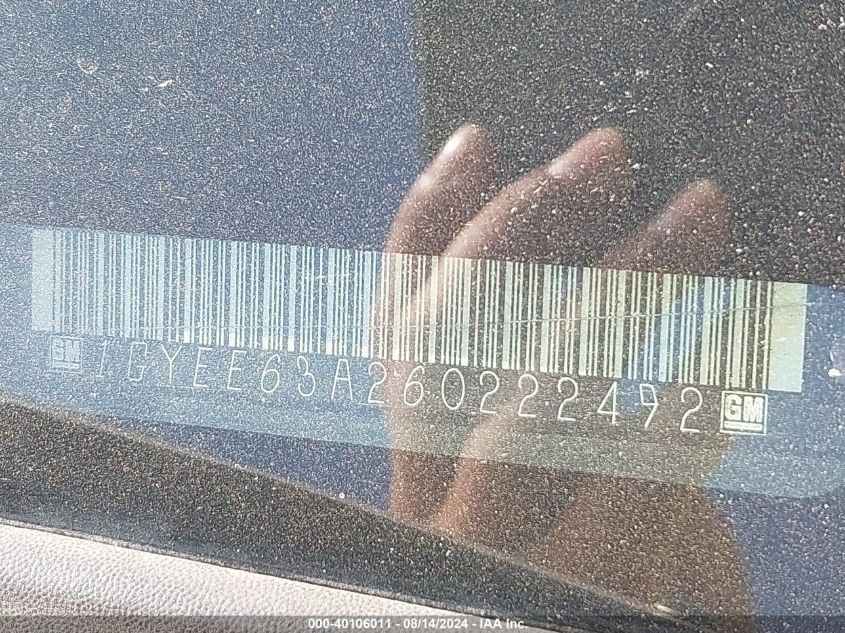 2006 Cadillac Srx V8 VIN: 1GYEE63A260222492 Lot: 40106011