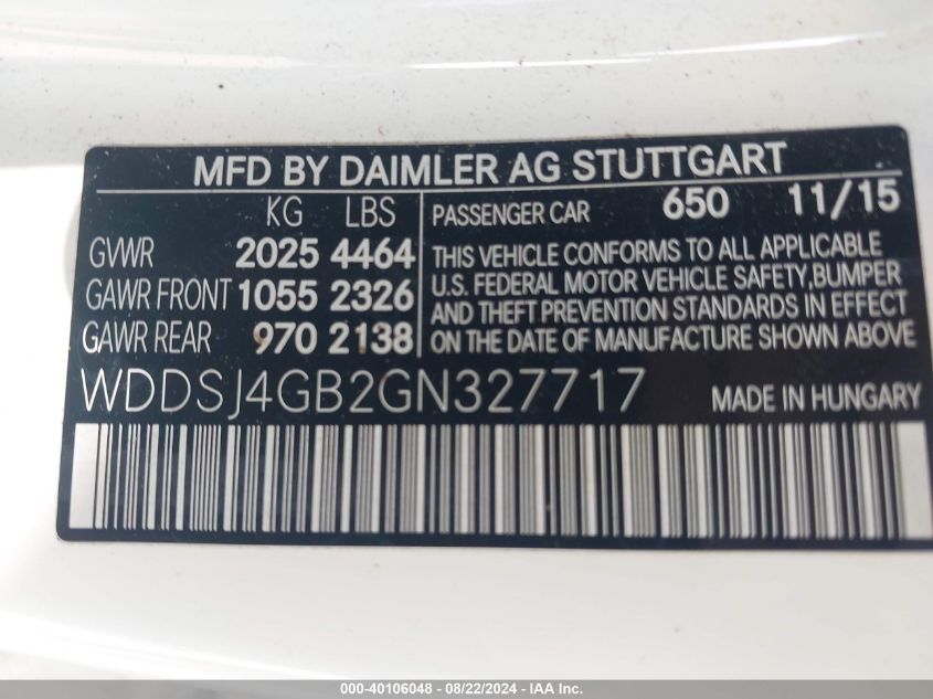 WDDSJ4GB2GN327717 2016 Mercedes-Benz Cla 250 4Matic