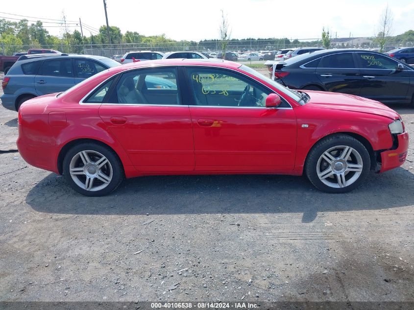 2007 Audi A4 2.0T Quattro VIN: WAUDF78EX7A050494 Lot: 40106538
