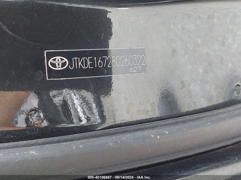 2008 Scion Tc VIN: JTKDE167280260322 Lot: 40106857