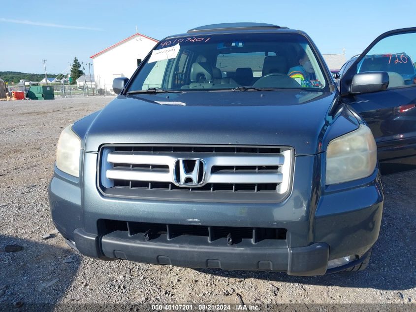 2006 Honda Pilot Ex-L VIN: 2HKYF18586H550369 Lot: 40107201