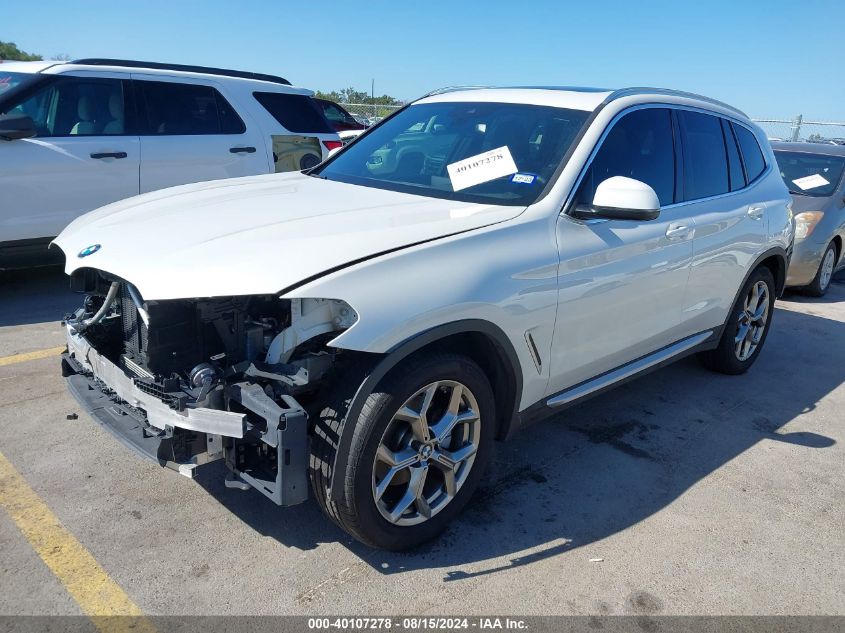 2022 BMW X3 SDRIVE30I - 5UX43DP03N9K72159