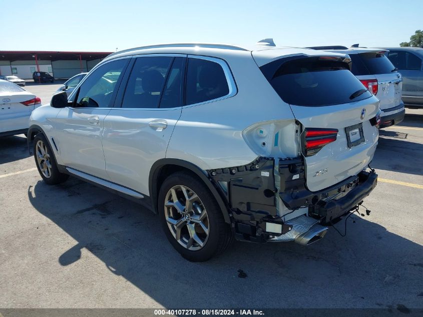 2022 BMW X3 SDRIVE30I - 5UX43DP03N9K72159