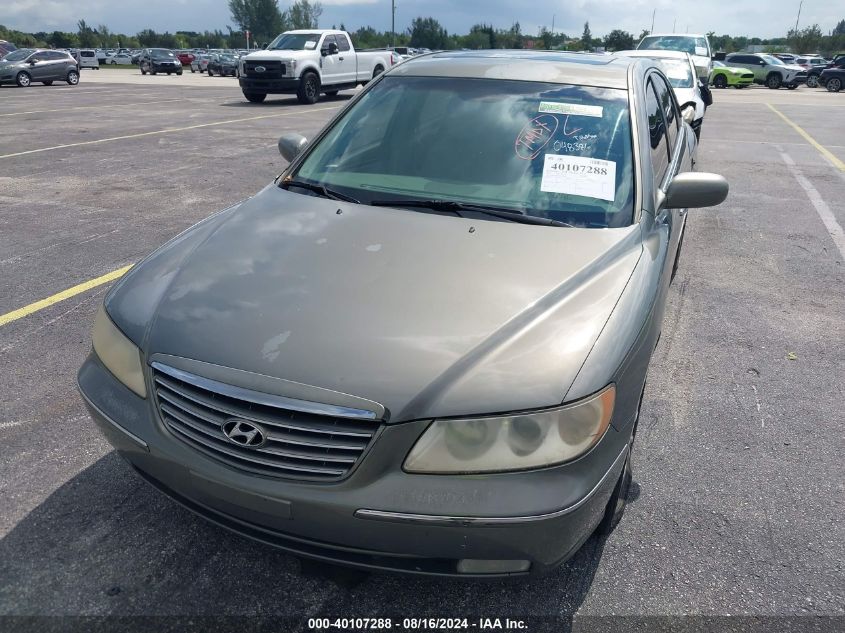 2006 Hyundai Azera Limited/Se VIN: KMHFC46F76A048386 Lot: 40107288