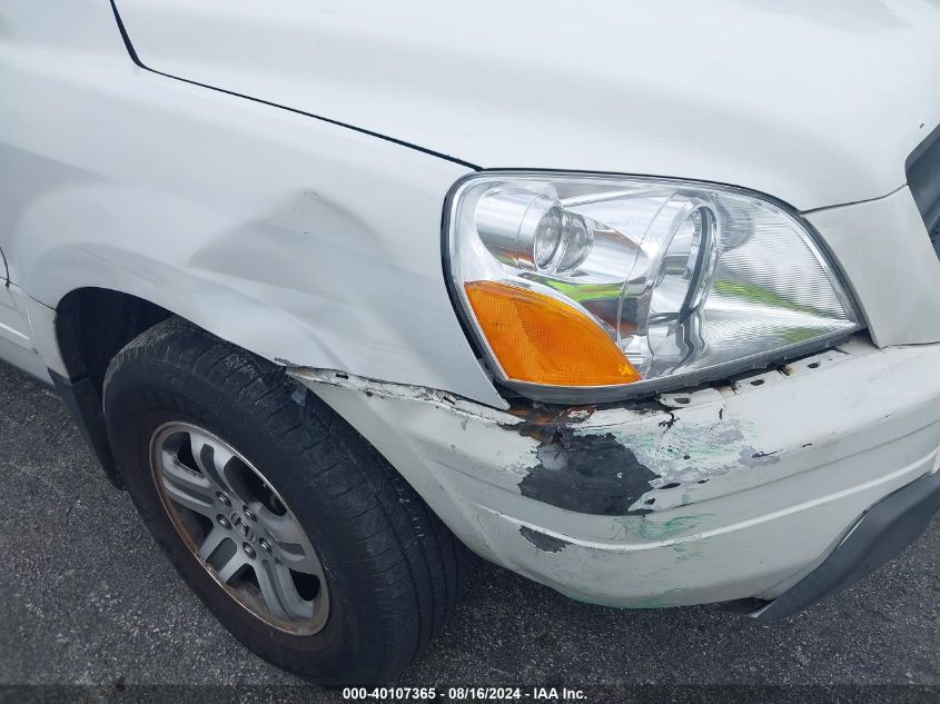 2005 Honda Pilot Ex-L VIN: 5FNYF186X5B019700 Lot: 40107365