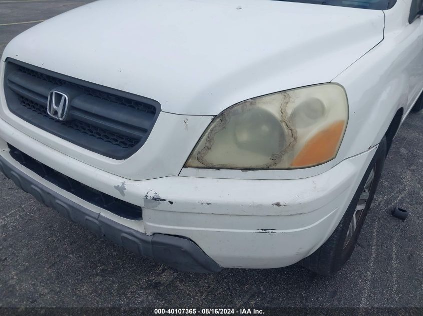 2005 Honda Pilot Ex-L VIN: 5FNYF186X5B019700 Lot: 40107365