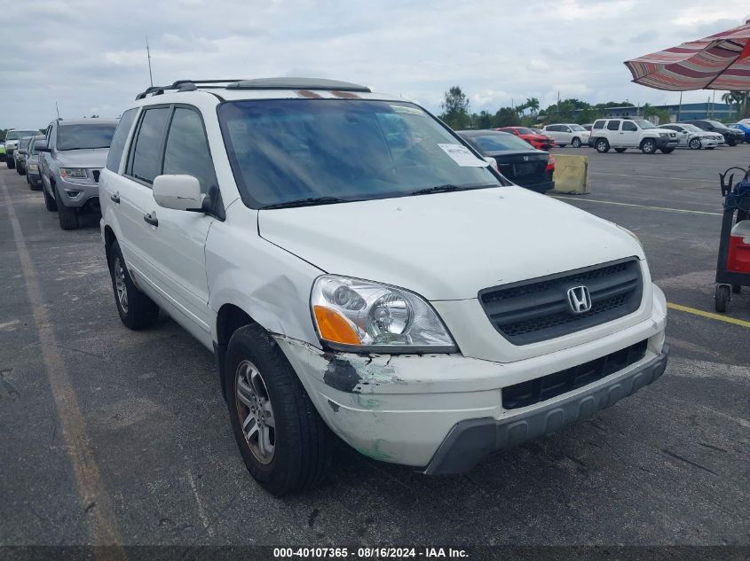 2005 Honda Pilot Ex-L VIN: 5FNYF186X5B019700 Lot: 40107365