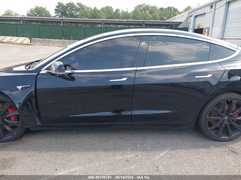 2019 Tesla Model 3 Long Range/Performance VIN: 5YJ3E1EB0KF440738 Lot: 40108101